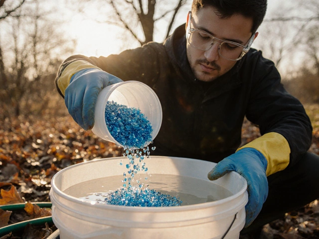 Как приготовить раствор медного купороса для обработки сада осенью